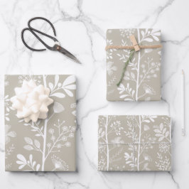 Hoja De Papel De Regalo Elegant Garden Reverie Neutral Botanical
