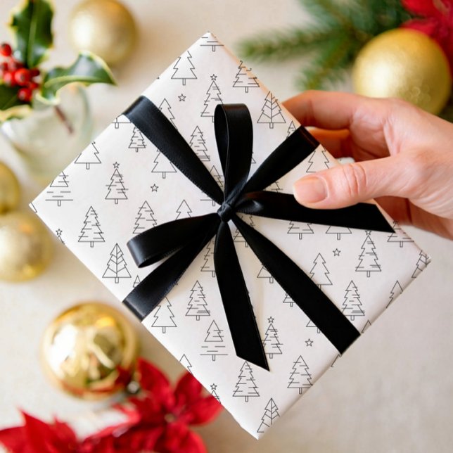 Hoja De Papel De Regalo Elegant modern minimalist holly pattern  (Subido por el creador)