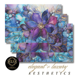 Hoja De Papel De Regalo Elegant Stained Glass Purple & Blue Floral