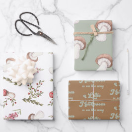 Hoja De Papel De Regalo Elegante acuarela hongo Baby Shower