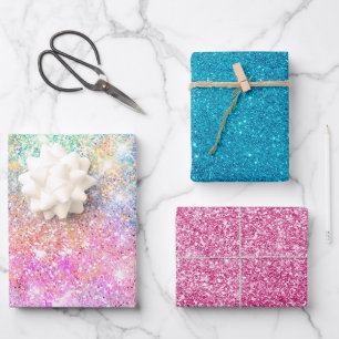 Hoja De Papel De Regalo Elegante arco iridiscente de unicornio