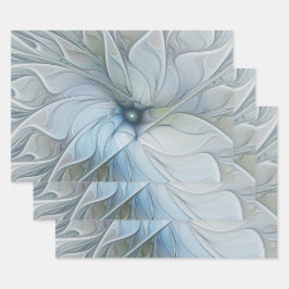 Hoja De Papel De Regalo Elegante belleza arte abstracto fractal flor moder