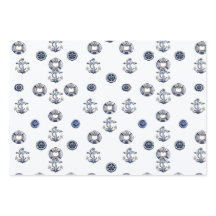 Elegante blanco rojo y azul Náutico temática