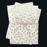 Hoja De Papel De Regalo Elegante Boda de patrón de confetti dorado<br><div class="desc">La entrega de regalos bodas en un falso patrón de confeti dorado hace una presentación impresionante. Ideal para recién casados,  duchas de novias,  duchas de bodas,  casas nuevas,  duchas de compromiso y más.</div>
