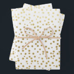 Hoja De Papel De Regalo Elegante Boda de patrón de confetti dorado<br><div class="desc">La entrega de regalos bodas en un falso patrón de confeti dorado hace una presentación impresionante. Ideal para recién casados,  duchas de novias,  duchas de bodas,  casas nuevas,  duchas de compromiso y más.</div>