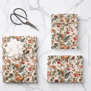 Hoja De Papel De Regalo Elegante bosque rústico vintage