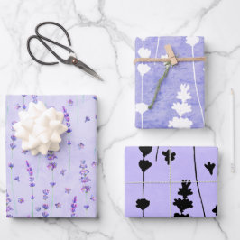 Hoja De Papel De Regalo Elegante botánico de lavanda