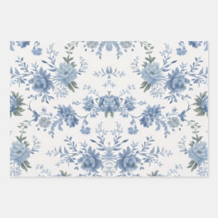 Hoja De Papel De Regalo Elegante Chinoiserie Blue Toile