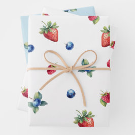 Hoja De Papel De Regalo Elegante color de agua fresa frambuesa frambuesa a