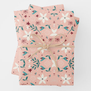 Hoja De Papel De Regalo Elegante color rosa