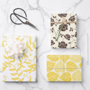 Hoja De Papel De Regalo Elegante Crema Amarillo Suave Marrón Personalizado