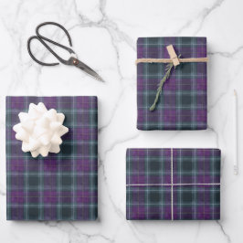 Hoja De Papel De Regalo Elegante Cuadro Morado Turquesa