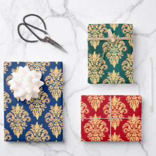 Hoja De Papel De Regalo Elegante Damask clásico
