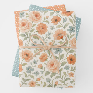 Hoja De Papel De Regalo Elegante estilo Shabby Chic francés de arte floral