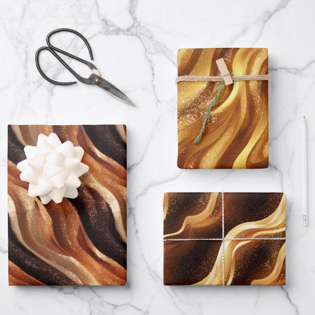 Hoja De Papel De Regalo Elegante fantasía brillante y texturas de dunas de (Anverso)