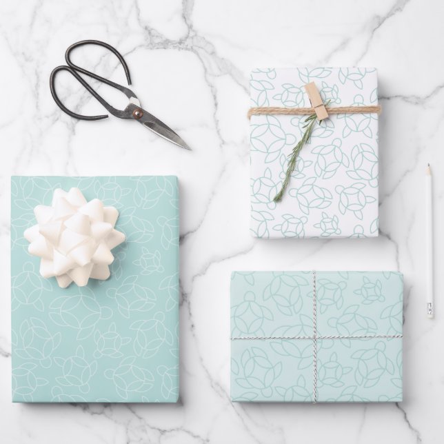 Hoja De Papel De Regalo Elegante fiesta de cumpleaños de tortuga (Anverso)