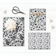 Elegante Floral en Blanco y Negro