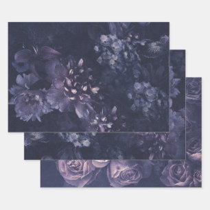 Hoja De Papel De Regalo Elegante Floral Holandesa Morada