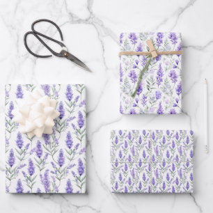 Hoja De Papel De Regalo Elegante Floral Lavanda