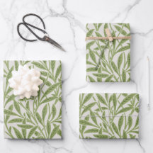 Elegante Guillermo Morris Green Willow Leaves