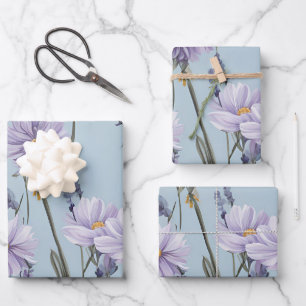 Hoja De Papel De Regalo Elegante lavanda azul claro Boho