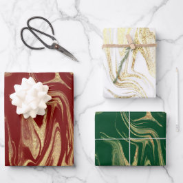 Hoja De Papel De Regalo Elegante mármol dorado moderno 