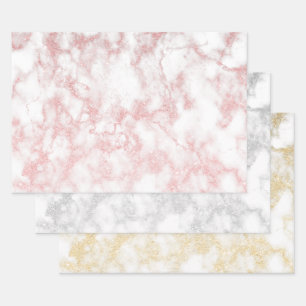 Hoja De Papel De Regalo Elegante mármol purpurina bonito