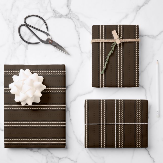Hoja De Papel De Regalo Elegante marrón africano (Anverso)