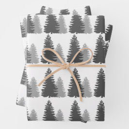 Hoja De Papel De Regalo Elegante Navidades acuáticos de pino