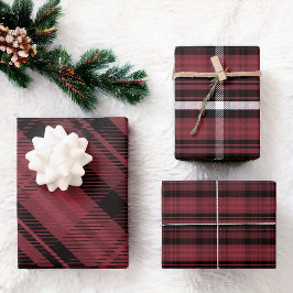 Hoja De Papel De Regalo Elegante Navidades rojos estampado de franela