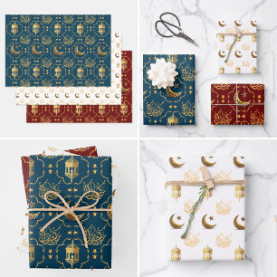 Hoja De Papel De Regalo Elegante oro de la caligrafía de Eid Mubarak