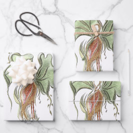 Hoja De Papel De Regalo Elegante pájaro botánico 