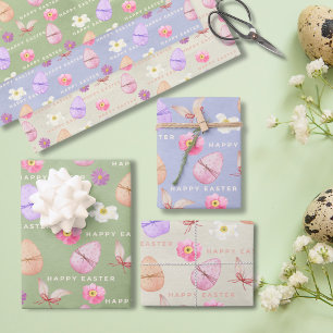 Hoja De Papel De Regalo Elegante Pastel Colorido Flores Silvestres Feliz P