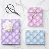 Elegante Patel Azul, Morado y Rosa Diamante Acolch