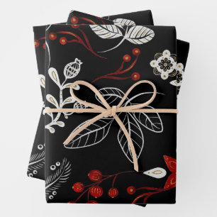Hoja De Papel De Regalo Elegante patrón botánico