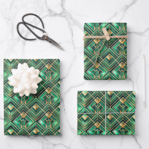 Hoja De Papel De Regalo Elegante patrón de baldosas Art Deco fiesta