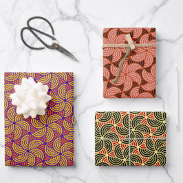 Hoja De Papel De Regalo Elegante patrón de círculo concéntrico colorido