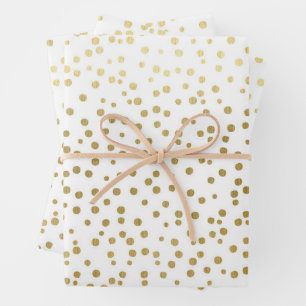 Hoja De Papel De Regalo Elegante patrón de confeti de oro Boda