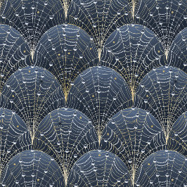 Hoja De Papel De Regalo Elegante patrón de estilo Art Deco azul bruja y or