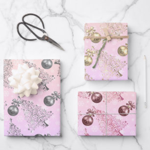 Hoja De Papel De Regalo Elegante patrón de Navidades holográficos