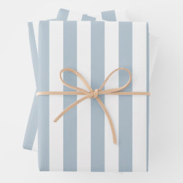 Hoja De Papel De Regalo Elegante patrón de rayas azul claro y blanco