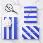 Hoja De Papel De Regalo Elegante patrón de rayas azules reales brillantes<br><div class="desc">Papel de envolver sencillo a rayas,  perfecto para bodas,  duchas de novias y cumpleaños.</div>