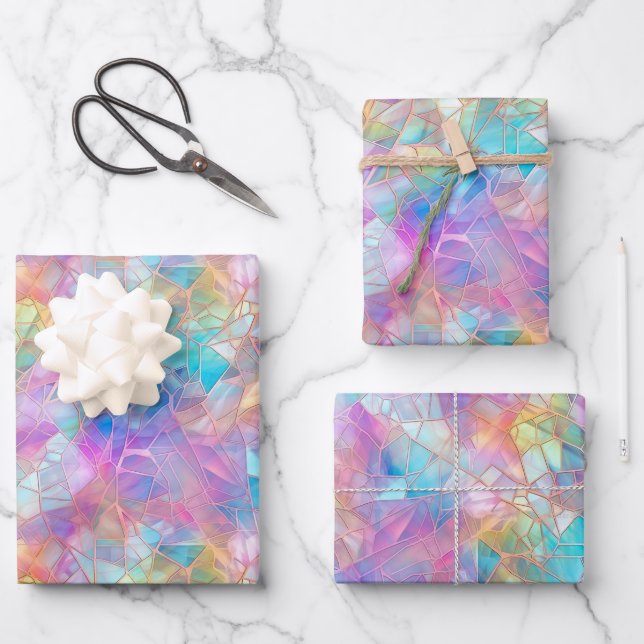 Hoja De Papel De Regalo Elegante Patrón de vidrio manchado irlandés: Lumin (Anverso)