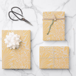 Hoja De Papel De Regalo Elegante patrón floral dorado moderno