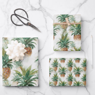 Hoja De Papel De Regalo Elegante piña tropical