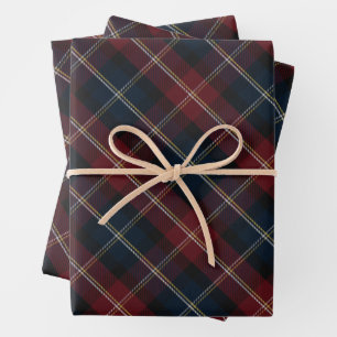 Hoja De Papel De Regalo Elegante Plaid Clásico de Navidad