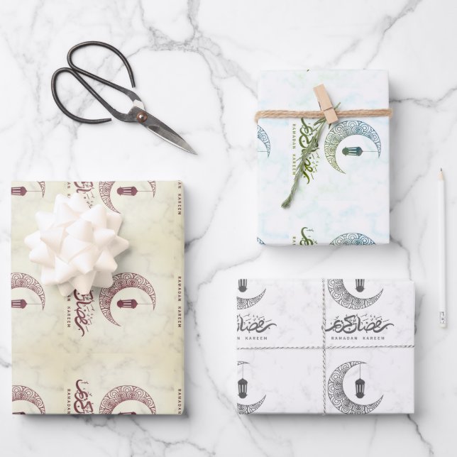 Hoja De Papel De Regalo Elegante Ramadan Kareem (Anverso)