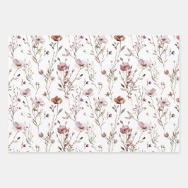 Hoja De Papel De Regalo Elegante regalo de boda de flores silvestres