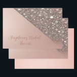 Hoja De Papel De Regalo Elegante Rosa Dorada Bridal Shower<br><div class="desc">Trae elegancia intemporal a tu regalo de novias con este lujoso conjunto de 3 sábanas planas de la colección Elegant Rosa Gold Bridal Party Decor. Diseñado con una mezcla de moda de Relieve metalizado rosa opaco, brillantes acentos de oro de rosa y elegante escritura fluida, este conjunto estilo boutique es...</div>