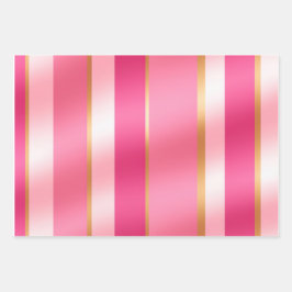 Hoja De Papel De Regalo Elegante rosa y metálico